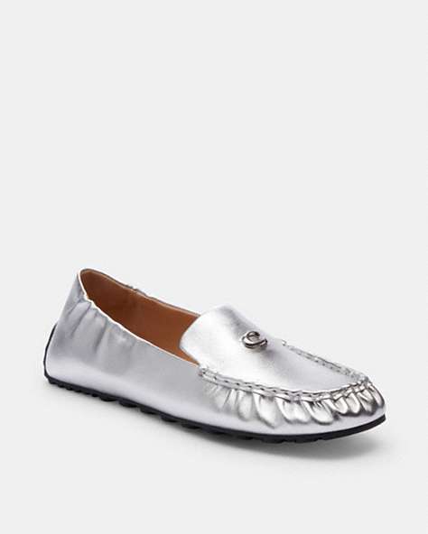 COACH®,RONNIE LOAFER,Silver,Front View