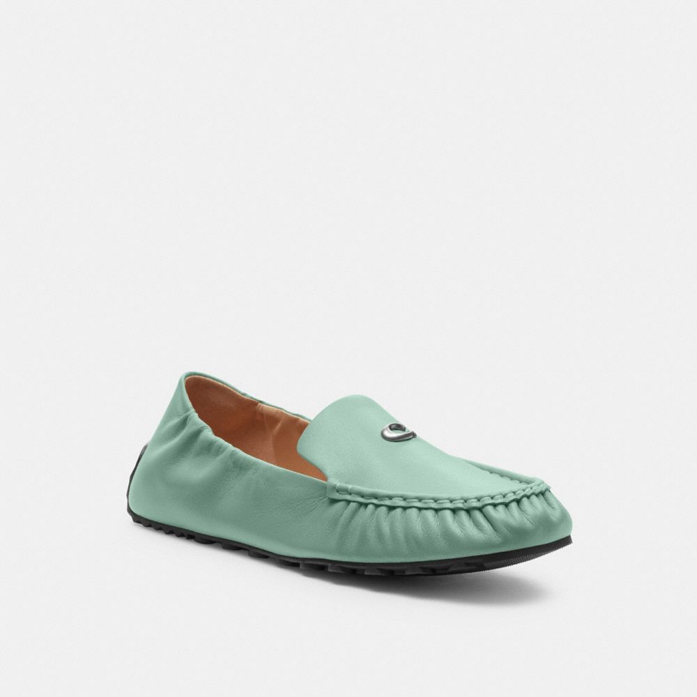 COACH®,RONNIE LOAFER,Leather,Aquamarine,Front View