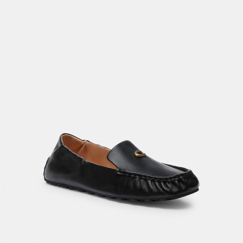 COACH®,RONNIE LOAFER,Leather,Black,Front View