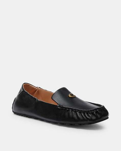 COACH®,RONNIE LOAFER,Leather,Black,Front View