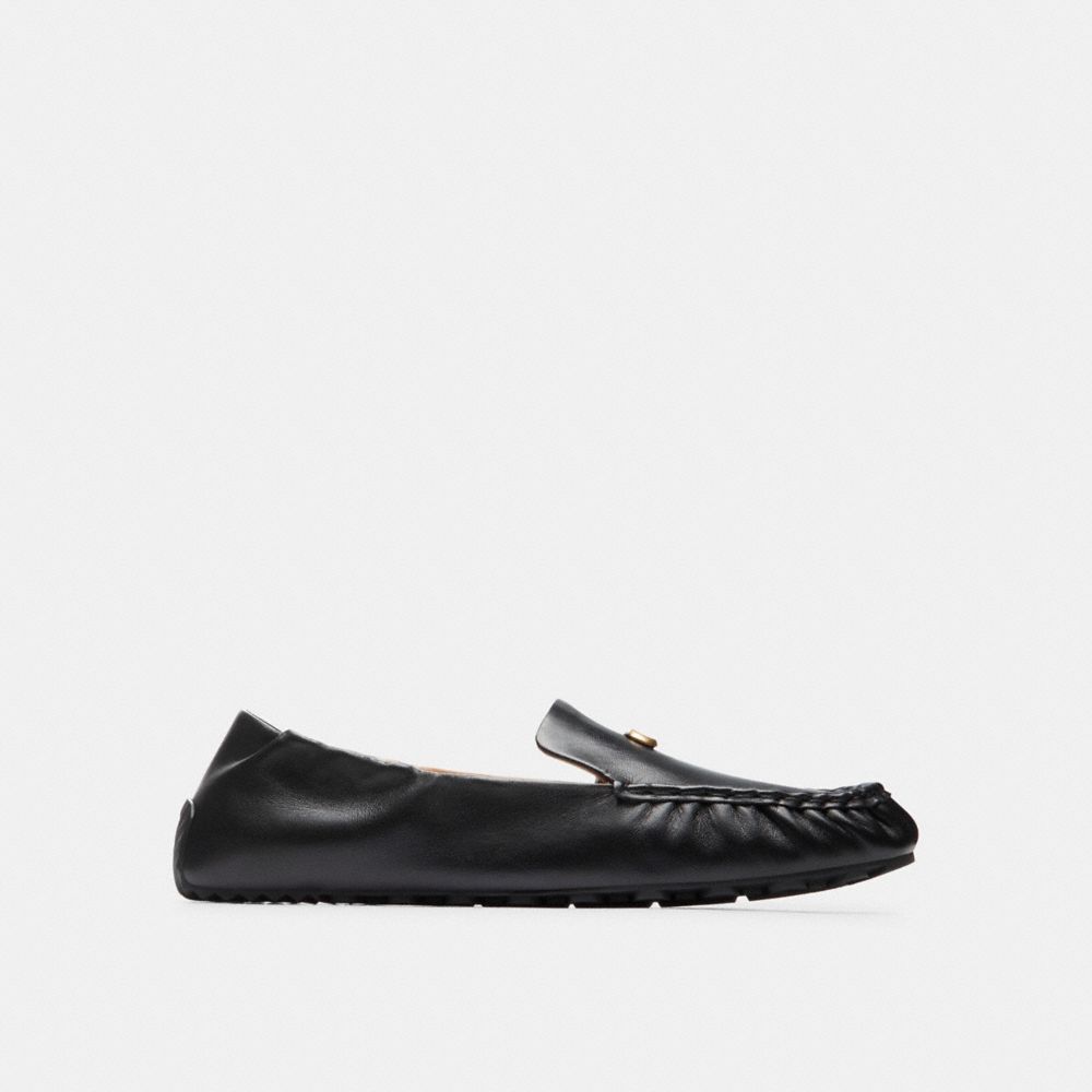 COACH®,RONNIE LOAFER,Leather,Black,Angle View