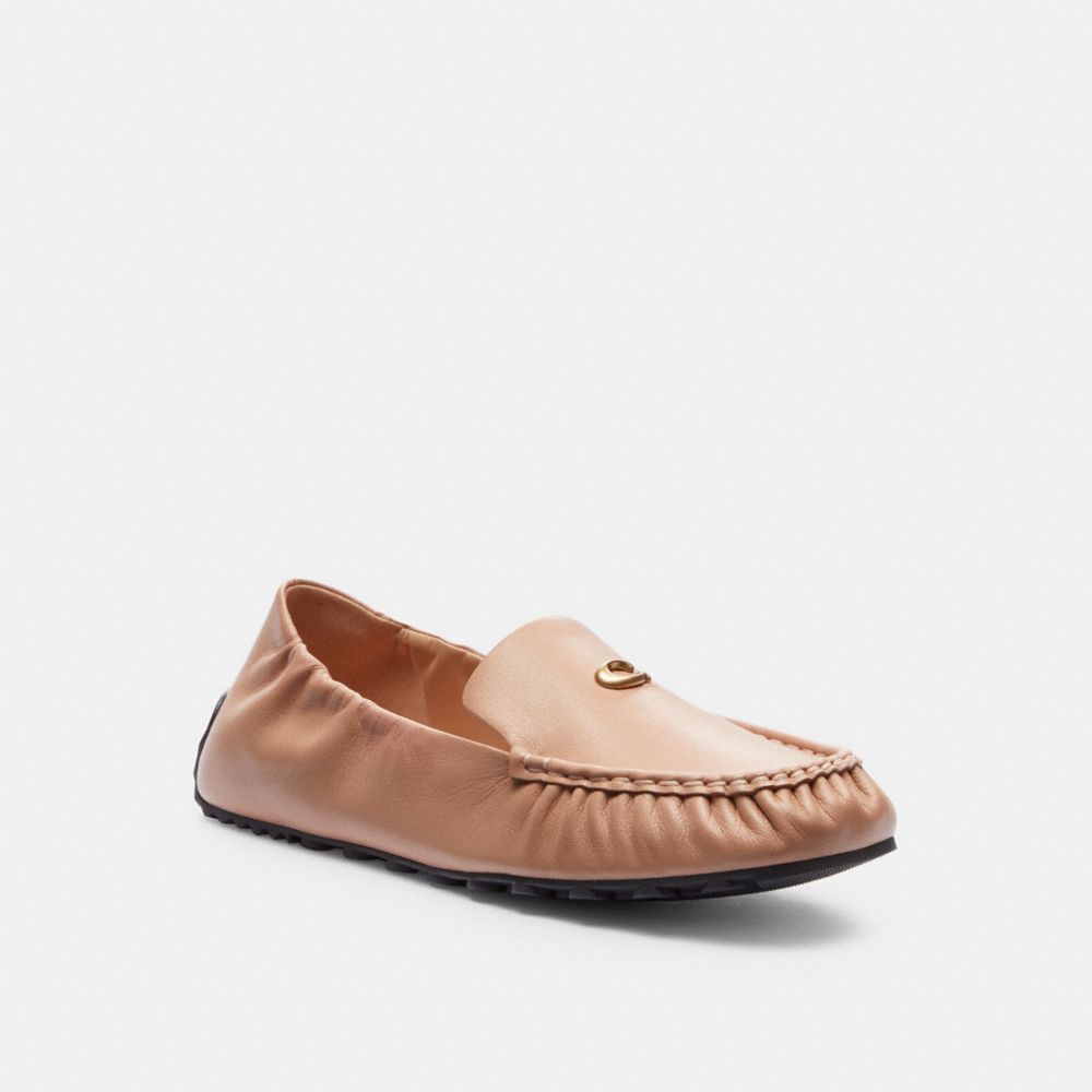 COACH®,RONNIE LOAFER,Leather,Buff,Front View