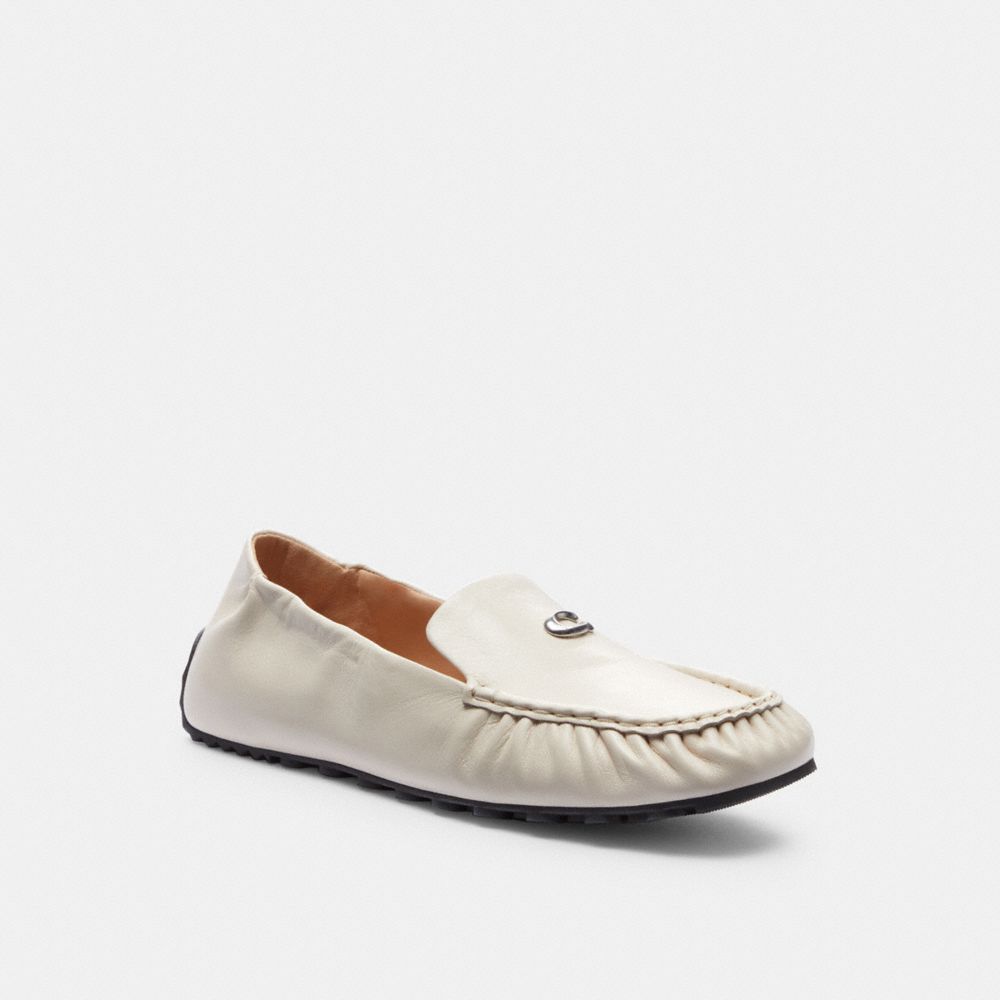 COACH®,RONNIE LOAFER,Leather,Chalk,Front View