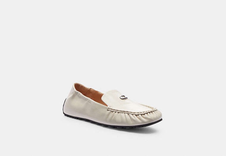 COACH®,RONNIE LOAFER,Leather,Chalk,Front View