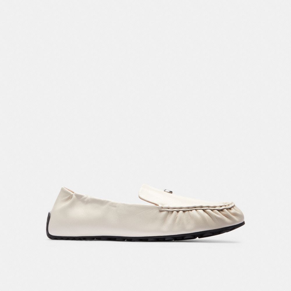 COACH®,RONNIE LOAFER,Leather,Chalk,Angle View
