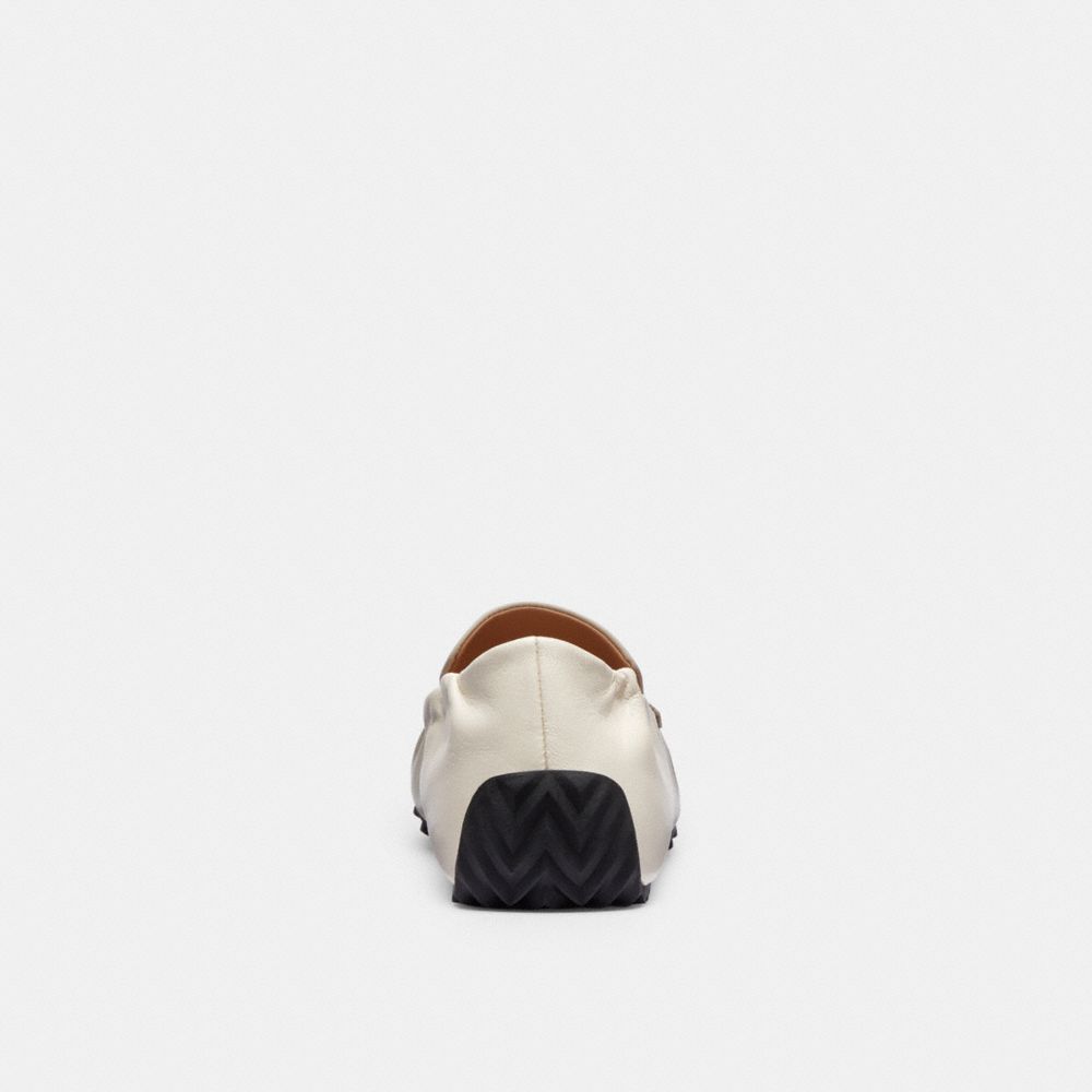 COACH®,Ronnie Loafer,Rubber,Loafer,Flats,Metal,Logo,Work,Cream,Alternate View