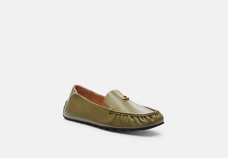 COACH®,RONNIE LOAFER,Leather,Moss,Front View image number 0