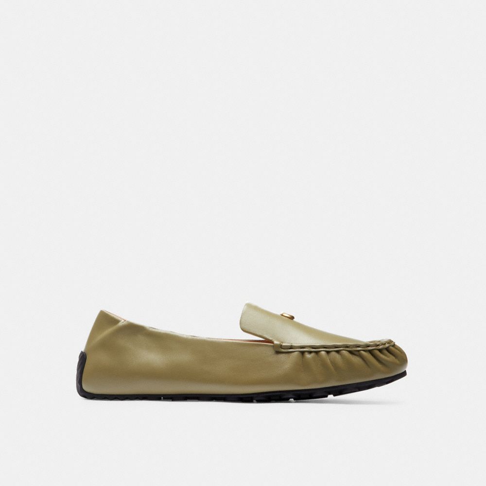 COACH®,RONNIE LOAFER,Leather,Moss,Angle View