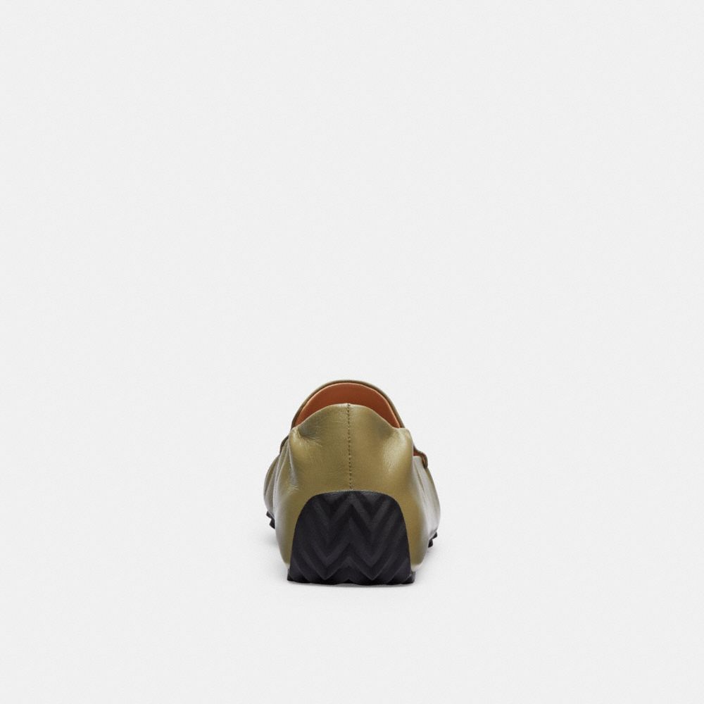 COACH®,Ronnie Loafer,Rubber,Loafer,Flats,Metal,Logo,Work,Olive,Alternate View