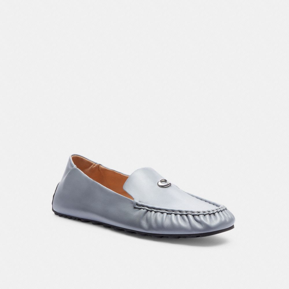 COACH®,RONNIE LOAFER,Leather,Grey Blue,Front View