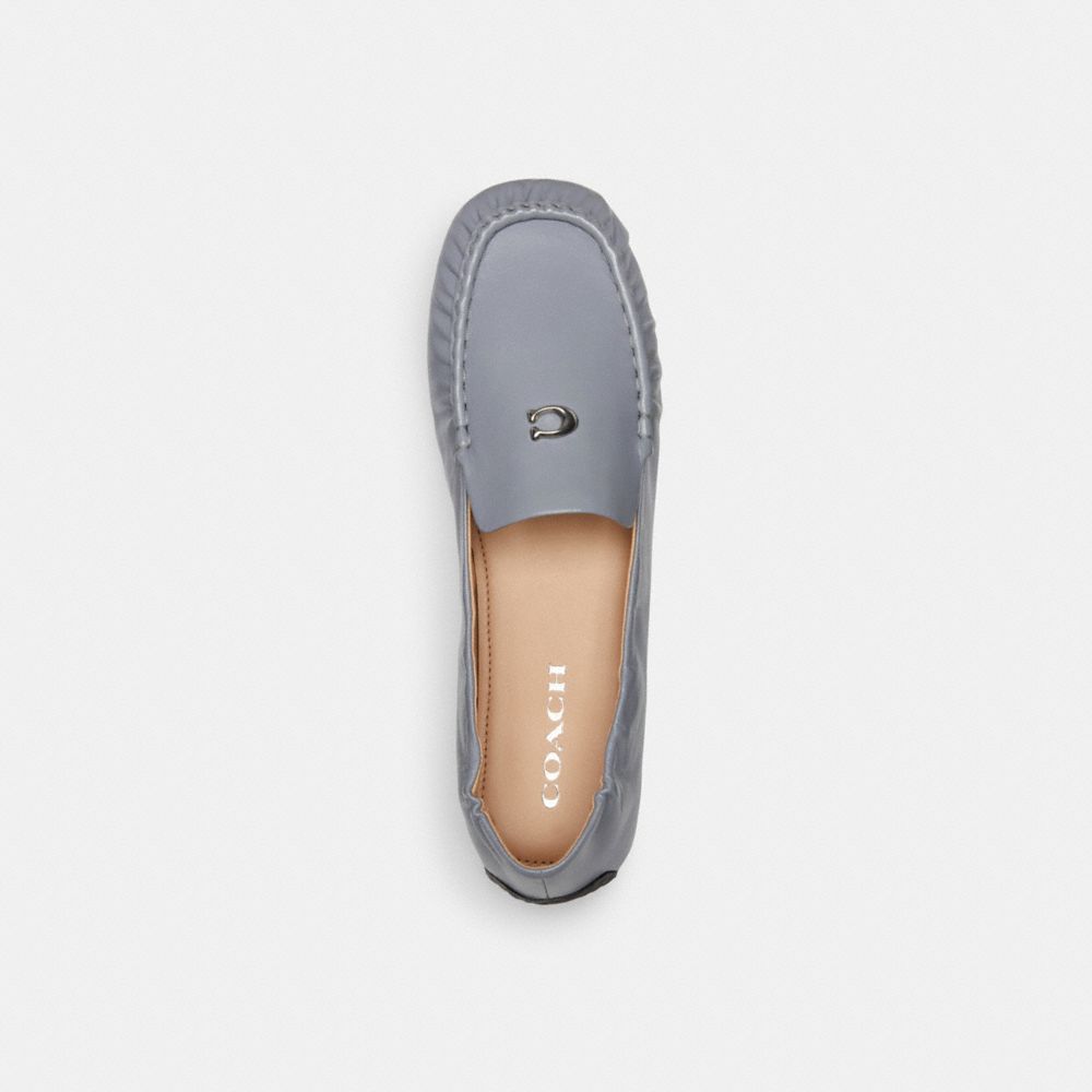 COACH®,Ronnie Loafer,Rubber,Flats,Loafer,Logo,Metal,Work,Gray,Inside View,Top View