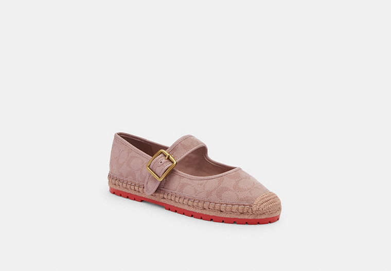 COACH®,COURTNEY ESPADRILLE IN SIGNATURE CANVAS,Signature Coated Canvas,Light Rose,Front View