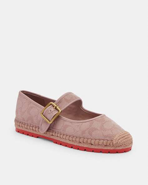 COACH®,COURTNEY ESPADRILLE IN SIGNATURE CANVAS,Signature Coated Canvas,Light Rose,Front View