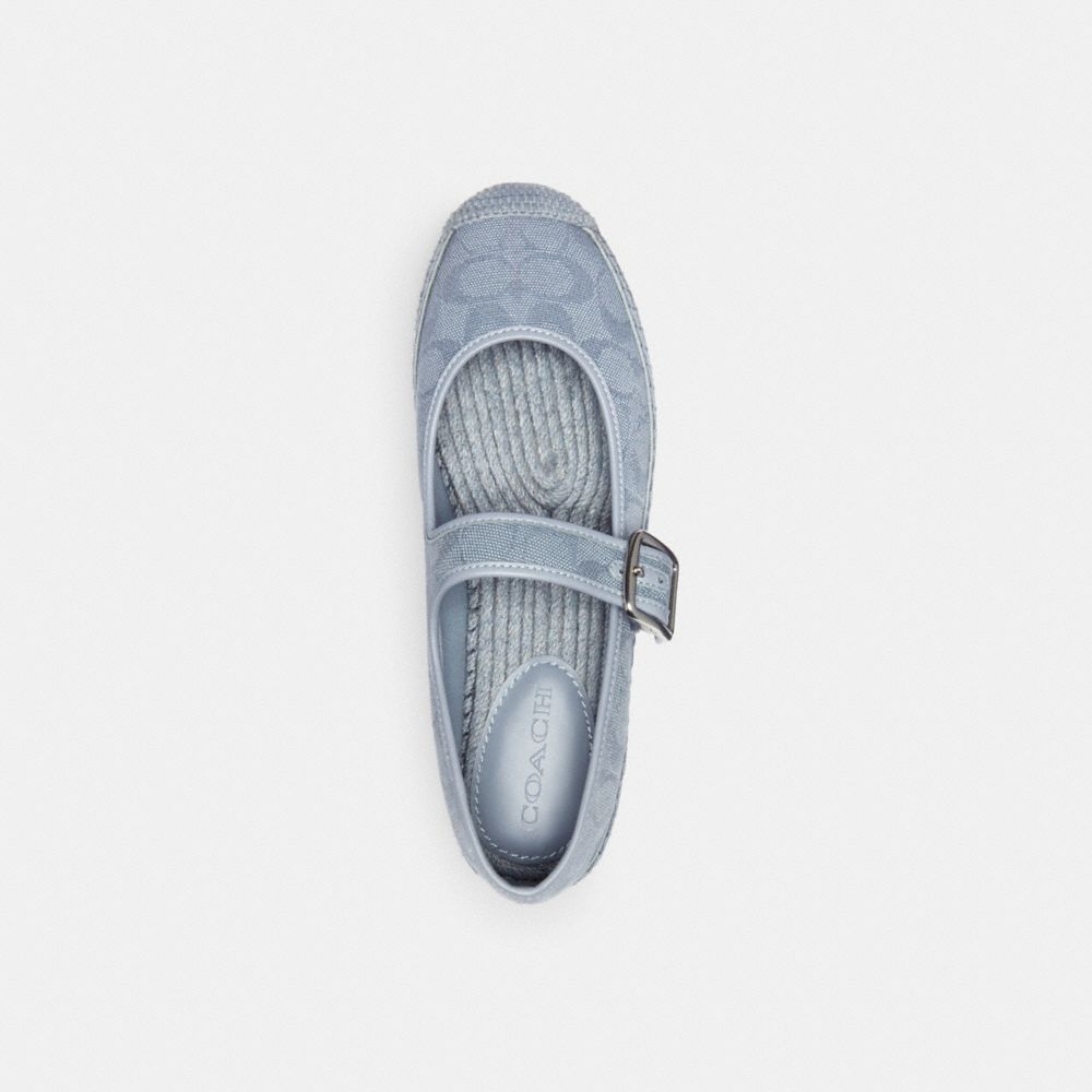 COACH®,COURTNEY ESPADRILLE IN SIGNATURE CANVAS,Signature Coated Canvas,Grey Blue,Inside View,Top View