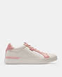COACH®,LOWLINE LOW TOP SNEAKER,Leather,Bubblegum,Angle View