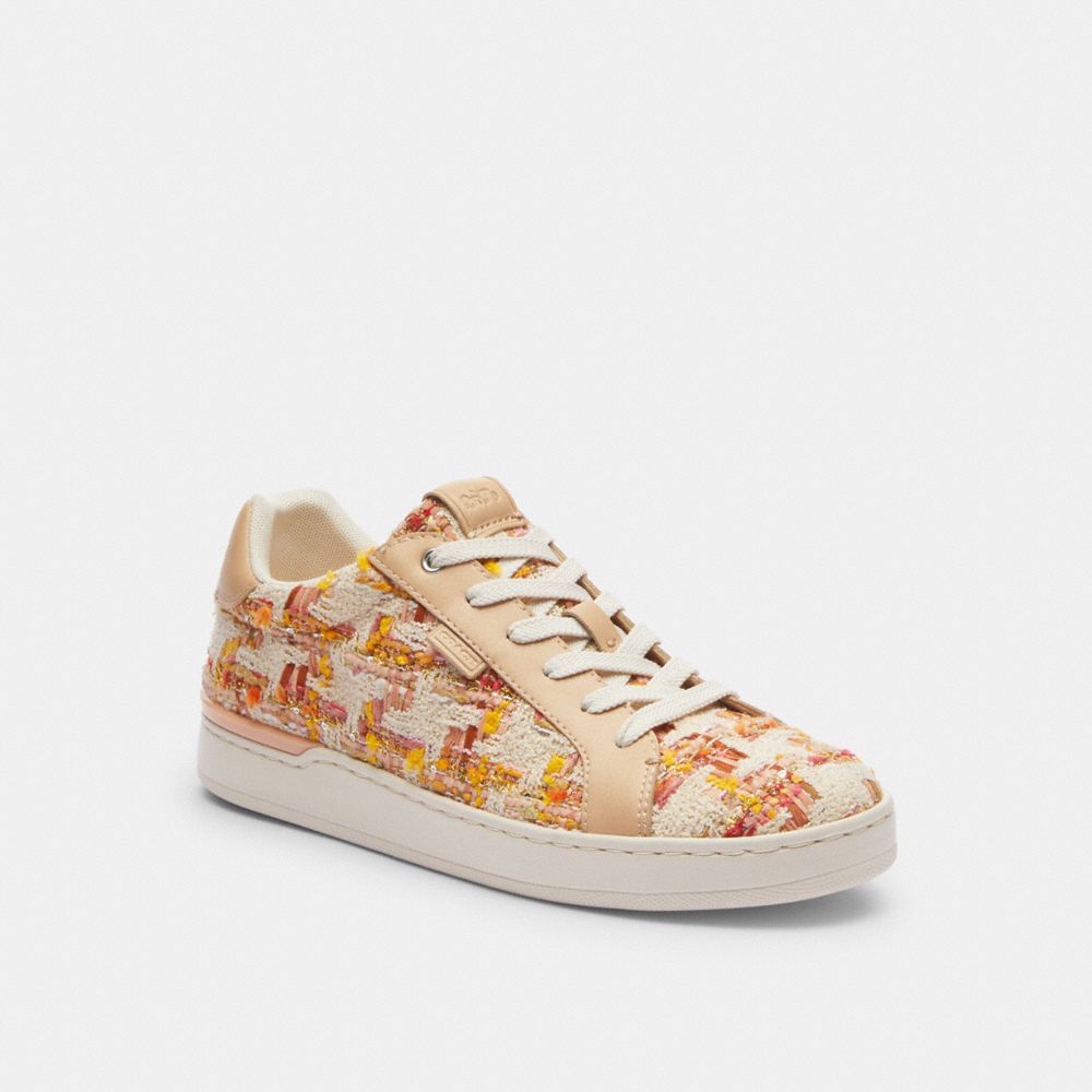 COACH®,LOWLINE LOW TOP SNEAKER,Leather,Neutral,Front View