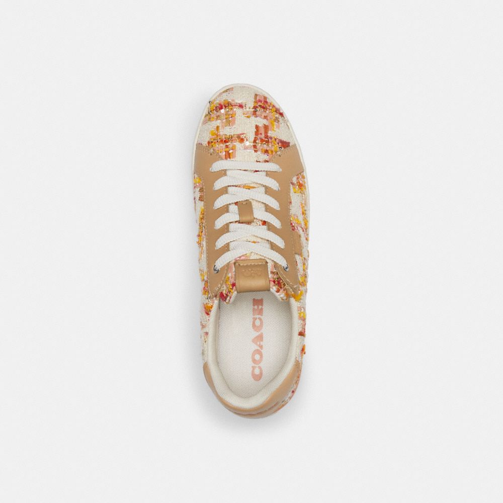 COACH®,LOWLINE LOW TOP SNEAKER,Leather,Neutral,Inside View,Top View