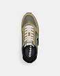 COACH®,RUNNER SNEAKER,Suede,Moss/Army Green,Inside View,Top View