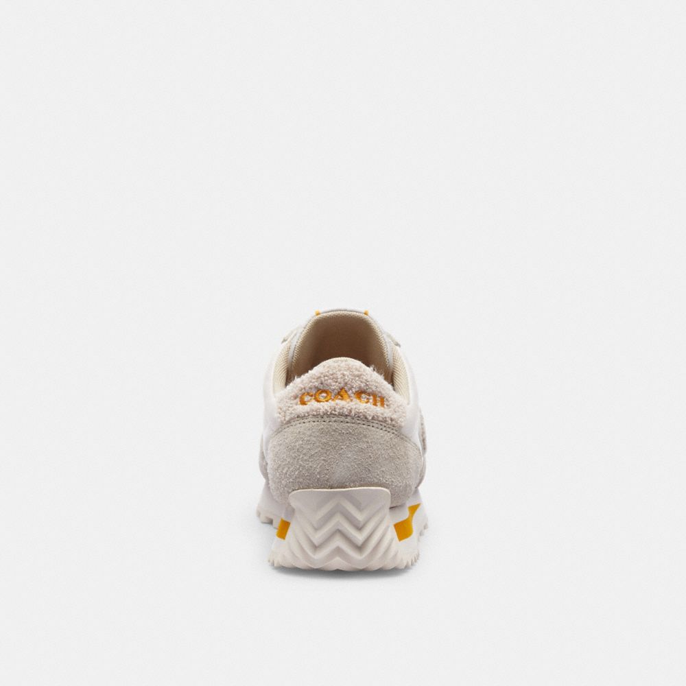 COACH®,Runner Sneaker,Suede,Nylon,Leather,Casual,Logo,Mixed Media,Shearling,Stripe,Casual,Multi Color,Alternate View