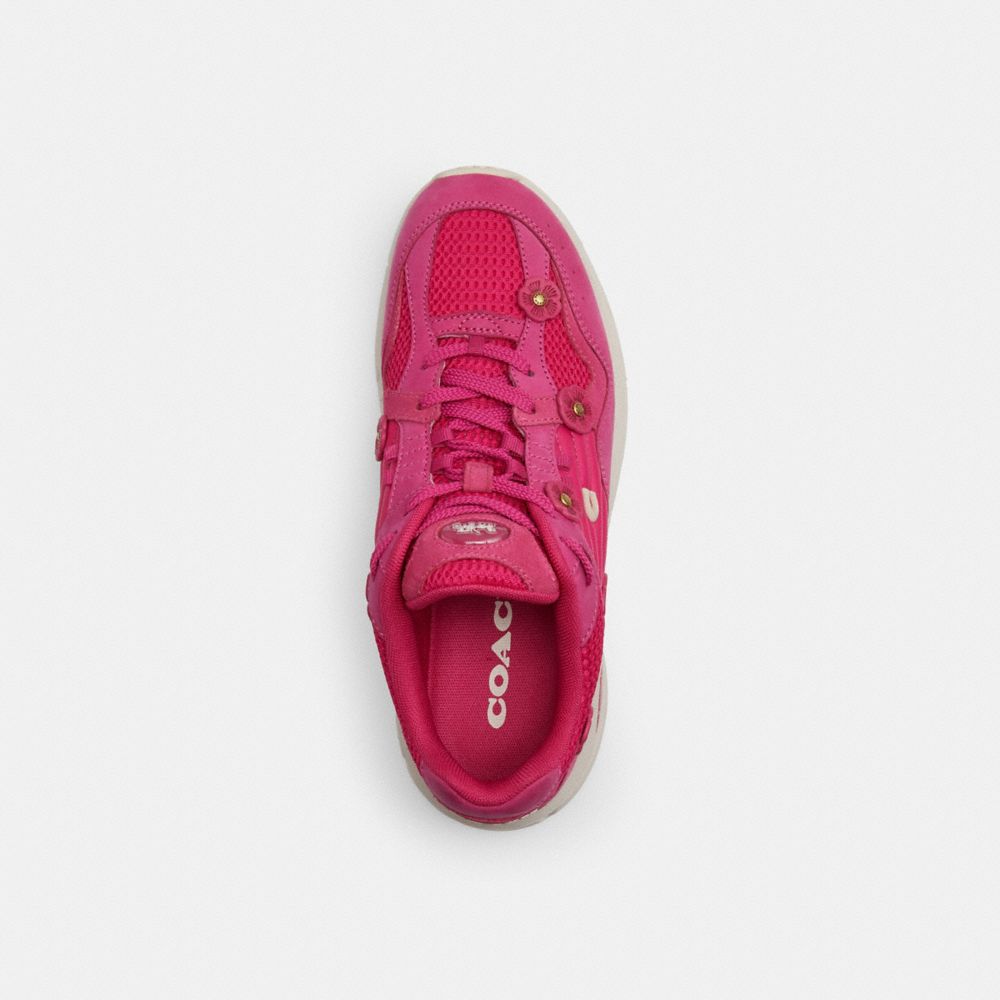 COACH®,CHAUSSURE DE SPORT C301 AVEC ROSE THÉ,Daim,Fruit du dragon,Inside View,Top View