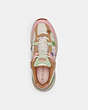 COACH®,C301 SNEAKER WITH TEA ROSE,Suede,Soft Pink/Multi,Inside View,Top View