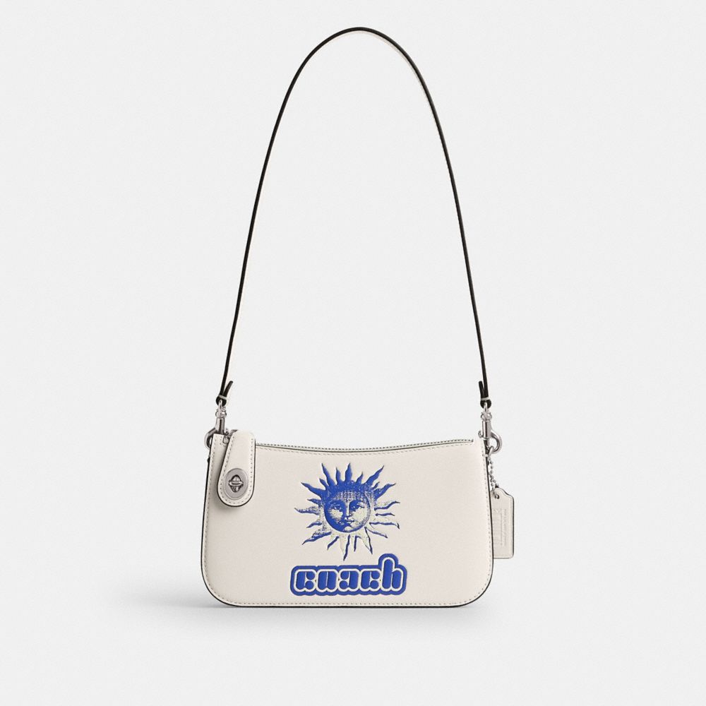 COACH®,THE LIL NAS X DROP PENN SHOULDER BAG,Luxe Refined Calf Leather,Mini,Silver/Chalk,Front View