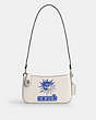 COACH®,THE LIL NAS X DROP PENN SHOULDER BAG,Luxe Refined Calf Leather,Mini,Silver/Chalk,Front View