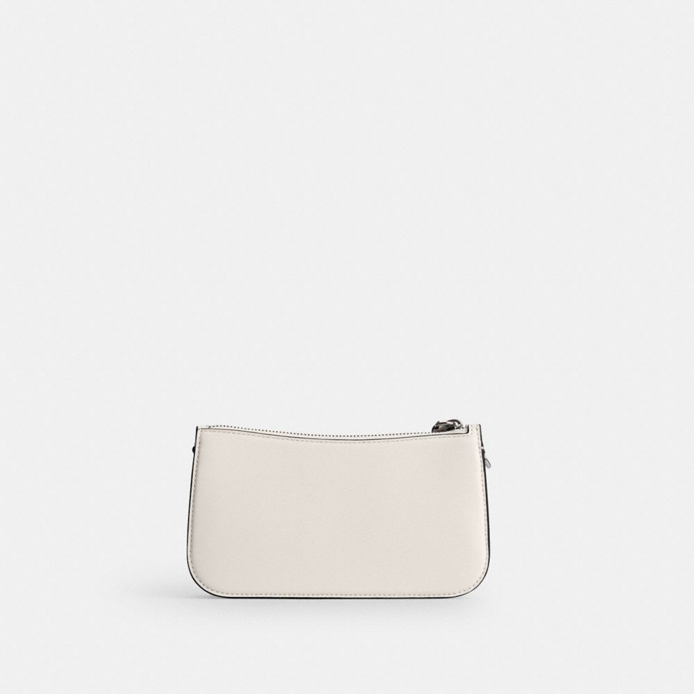 COACH®,The Lil Nas X Drop Penn Shoulder Bag,Calfskin Leather,Lining Leather,Shoulder Bag,Graphic,Logo,Silver Metal,Day Party,White,Back View
