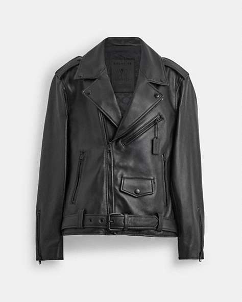 COACH®,MOTO JACKET,Leather,The Leather Shop,Black,Front View