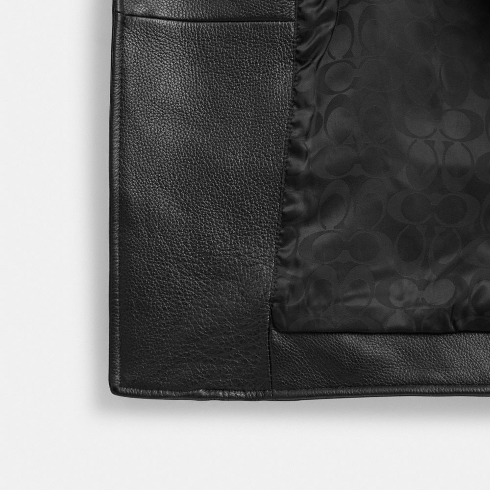 COACH®,MOTO JACKET,Leather,The Leather Shop,Black,Inside View,Top View