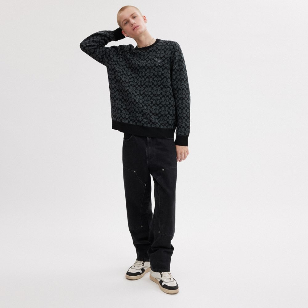 COACH®,REXY SWEATER,wool,Black Signature,Scale View