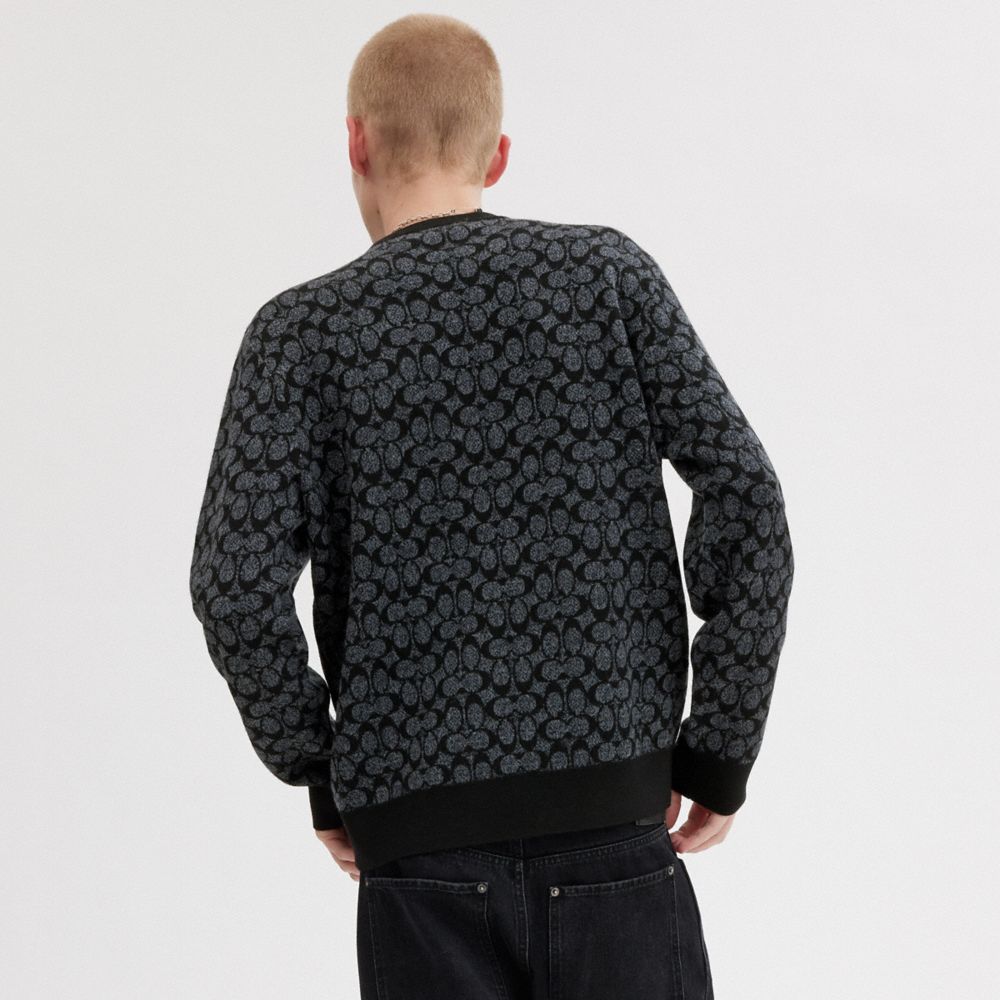 COACH®,REXY SWEATER,wool,Black Signature,Scale View
