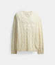 COACH®,SIGNATURE SWEATER IN RECYCLED WOOL,wool,Ivory,Front View