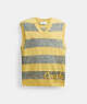 COACH®,SWEATER VEST,Yellow Multi,Front View