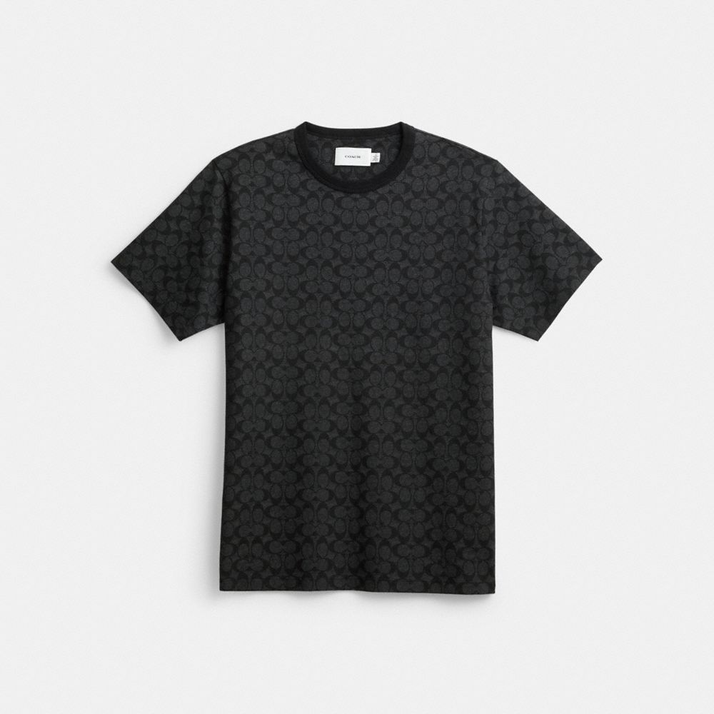 COACH®,T-SHIRT EXCLUSIF,Signature anthracite,Front View