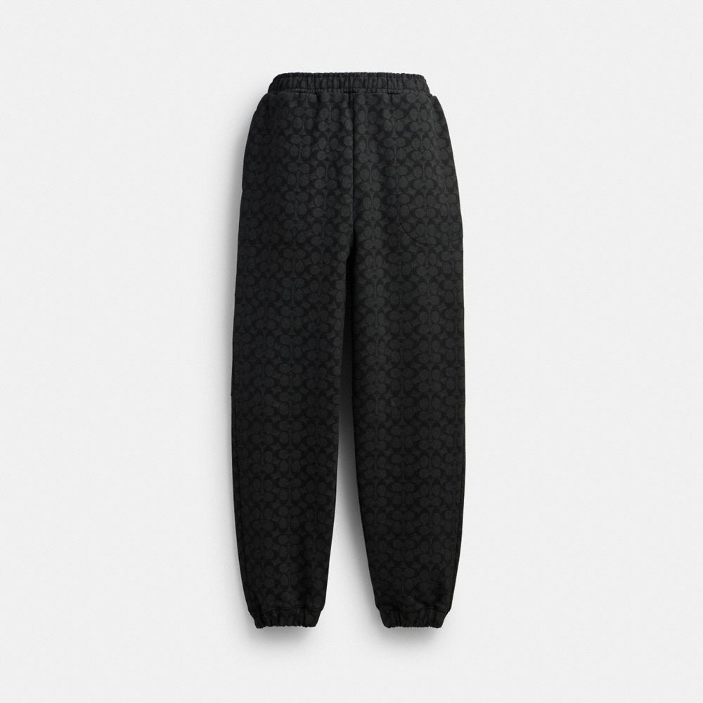 Coach Essential Signature Joggers In Charcoal Signature