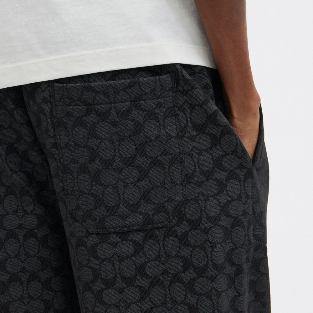 Coach Essential Signature Joggers In Charcoal Signature