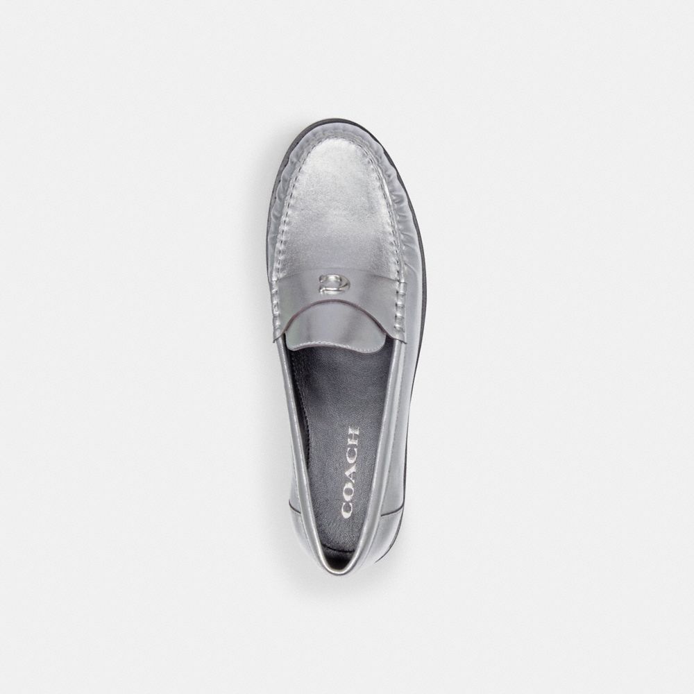 COACH®,JOLENE LOAFER,Leather,Silver,Inside View,Top View
