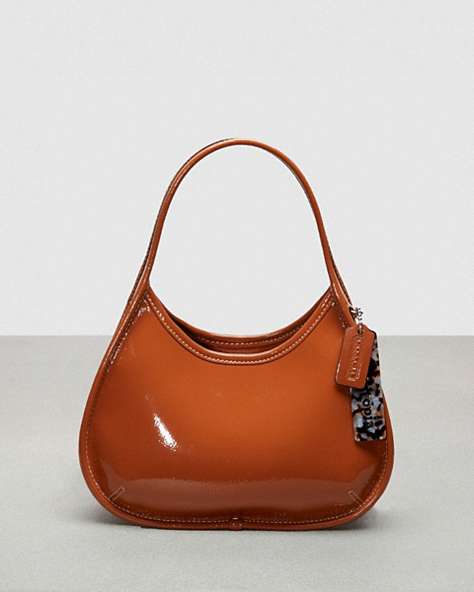 COACH®,Ergo Bag in Crinkle Patent Coachtopia Leather,Coachtopia Leather,Small,Burnished Amber,Front View