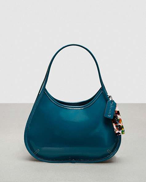 COACH®,Ergo Bag in Crinkle Patent Coachtopia Leather,Coachtopia Leather,Small,Deep Turquoise,Front View