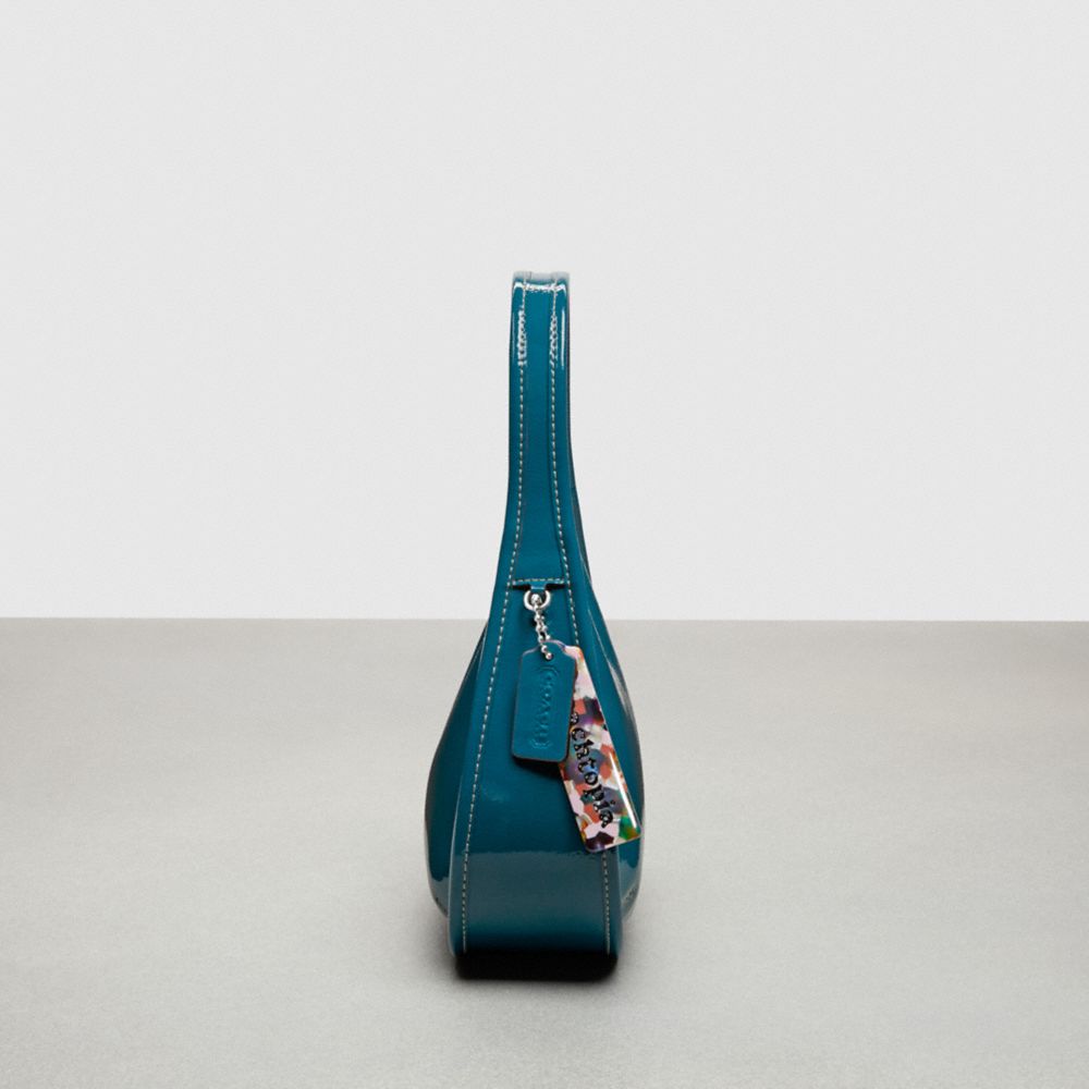 COACH®,Ergo Bag In Crinkle Patent Coachtopia Leather,Recycled Polyester,Shoulder Bag,Logo,Sustainable,Casual,Teal,Group View