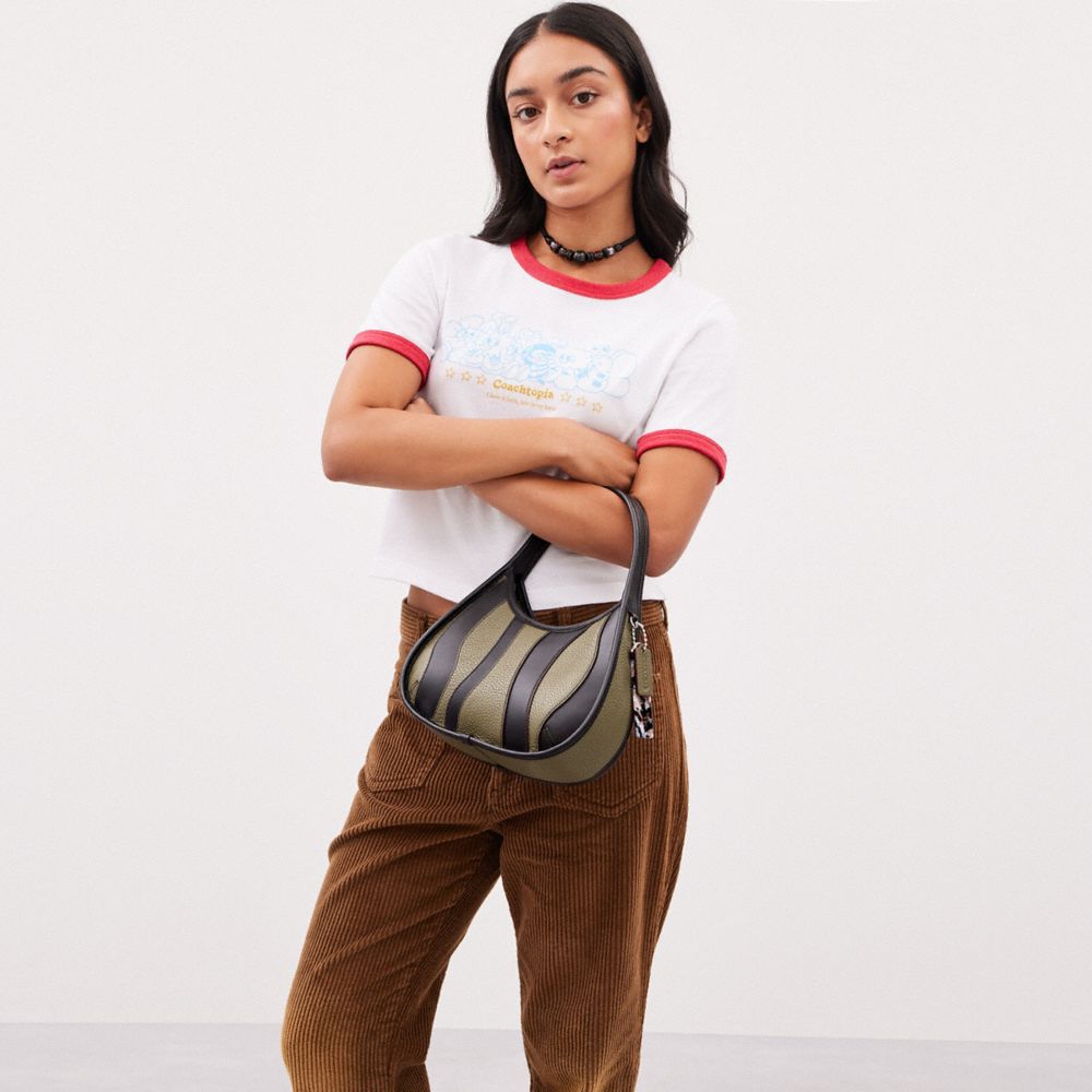 COACH®,Ergo Bag In Wavy Stripe Upcrafted Leather,Olive,Detail View