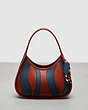 COACH®,Ergo Bag in Upcrafted Leather: Wavy Stripe,Coachtopia Leather,Small,Rust/Dark Denim,Front View