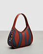 COACH®,Ergo Bag in Upcrafted Leather: Wavy Stripe,Coachtopia Leather,Small,Rust/Dark Denim,Angle View