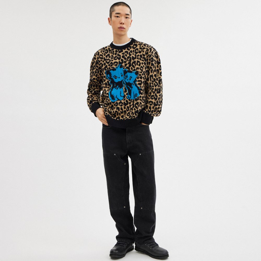 COACH®: The Lil Nas X Drop Leopard Print Crewneck Sweater