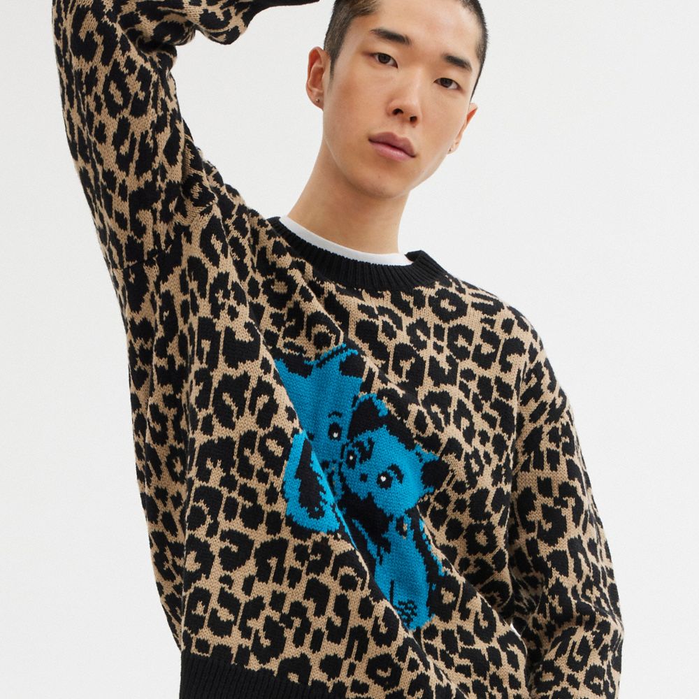 The Lil Nas X Drop Leopard Print Crewneck Sweater