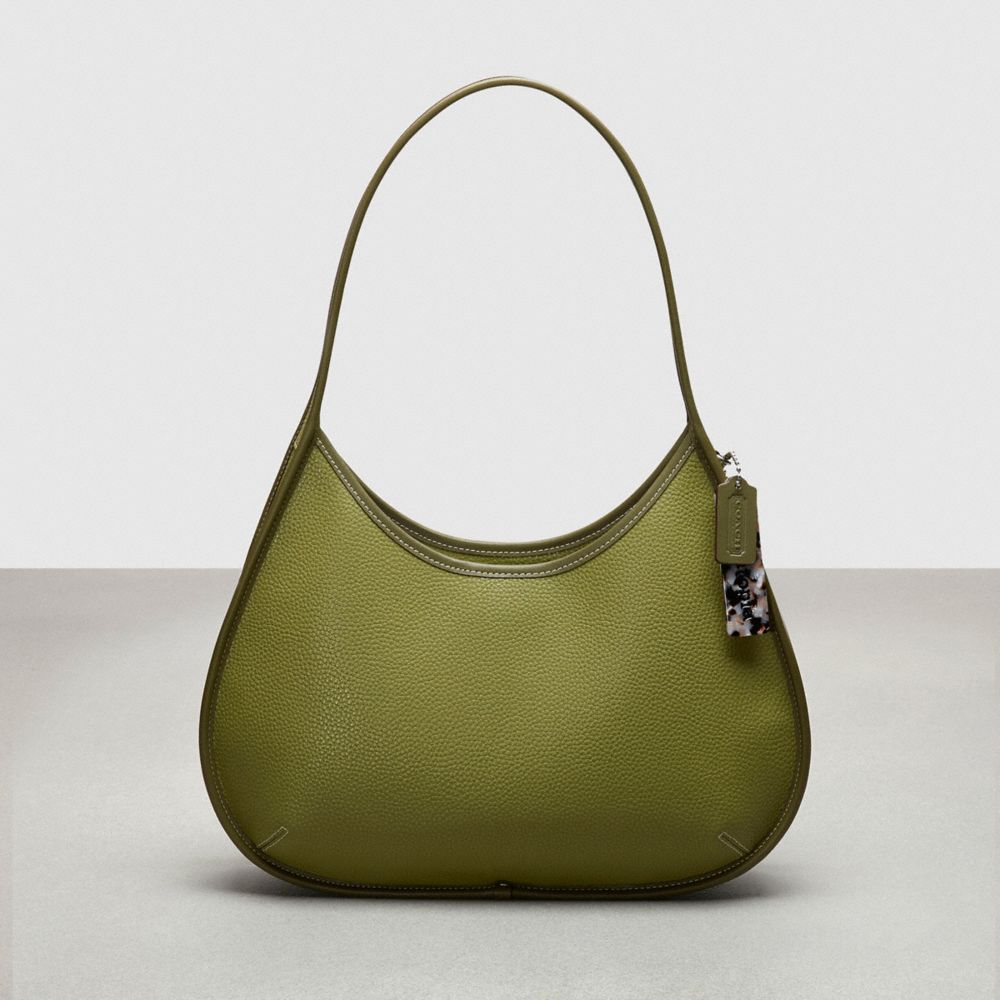 COACH®,Large Ergo Bag in Pebbled Coachtopia Leather,Large,Olive Green,Front View