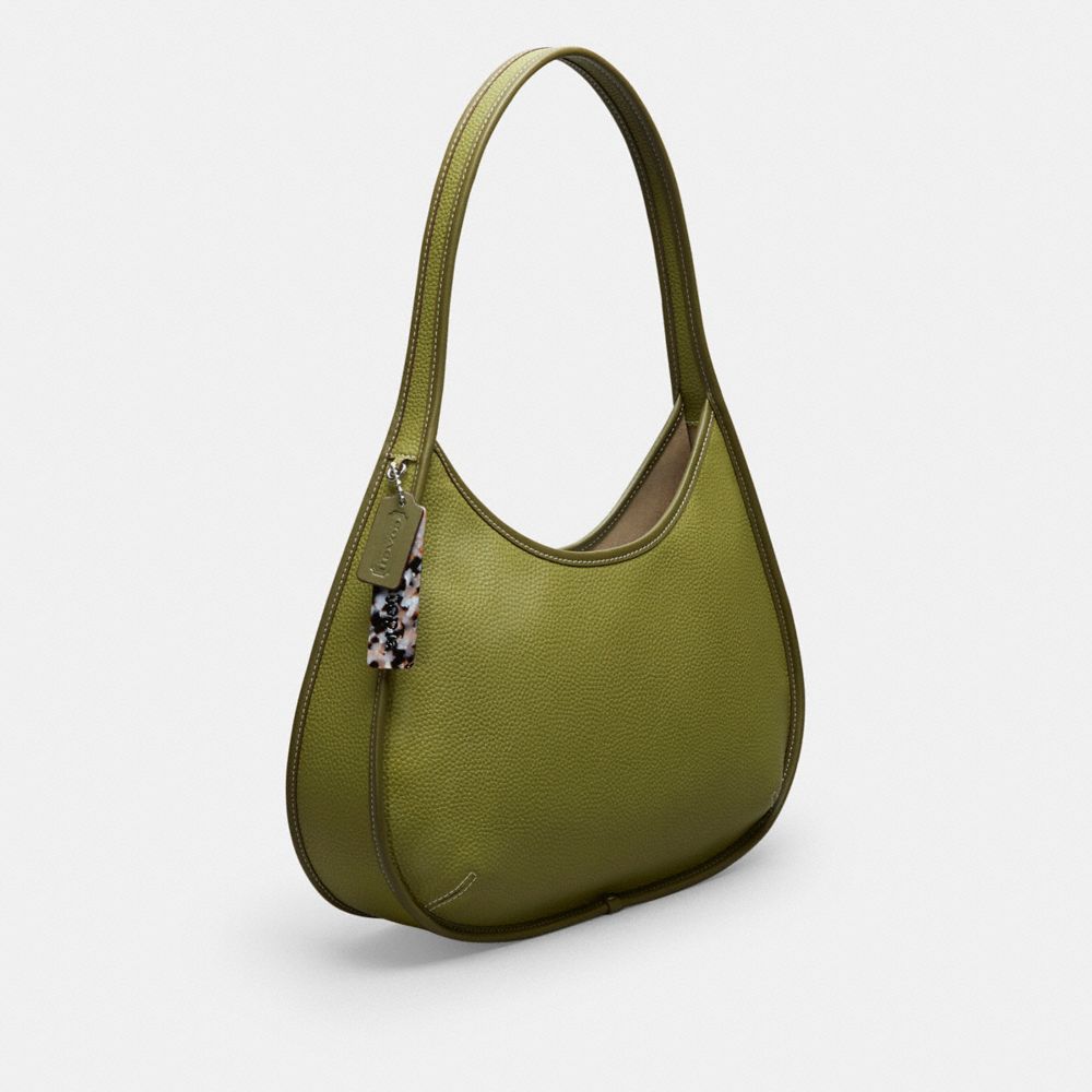 COACH®,Large Ergo Bag in Pebbled Coachtopia Leather,Large,Olive Green,Angle View