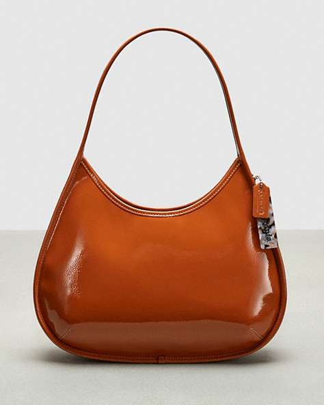 COACH®,Large Ergo Bag in Crinkled Patent Coachtopia Leather,Coachtopia Leather,Large,Burnished Amber,Front View