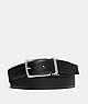 COACH®,HARNESS BUCKLE CUT-TO-SIZE REVERSIBLE BELT, 30MM,Leather,Black Dark Brown,Front View